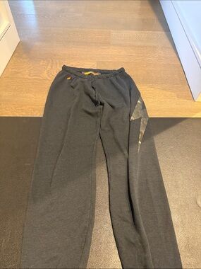 Aviator Nation Black Track Joggers with Subtle Stripe